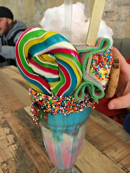 The Candyland Crazy Shake at Warnies Railway Cafe, Warnervale