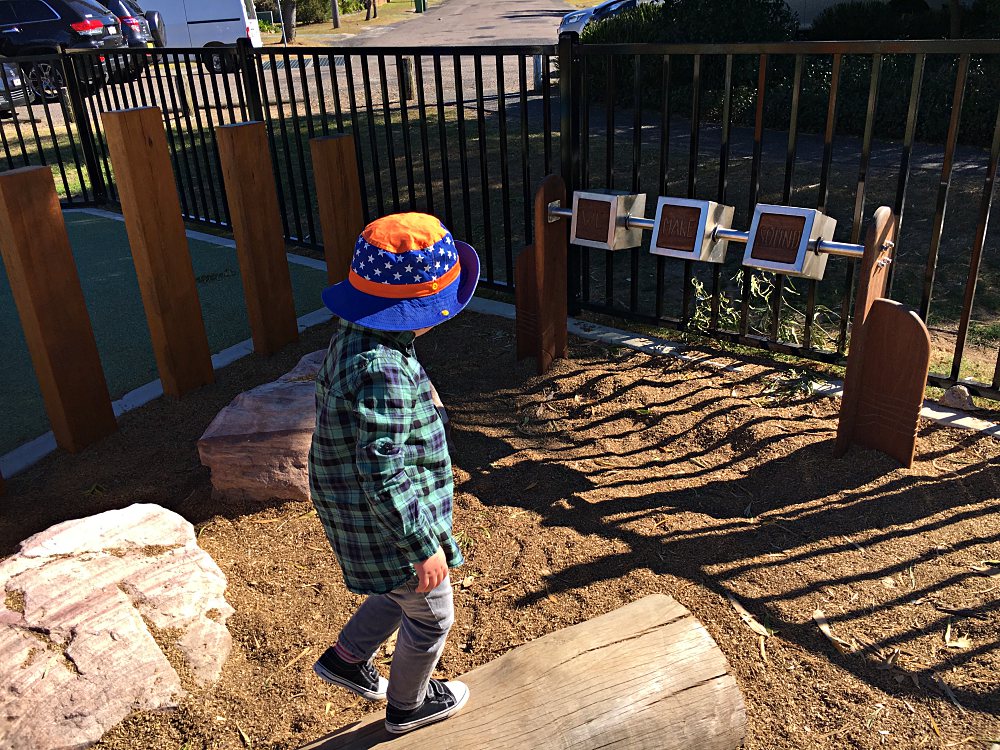 Natural Play Zone at Kurraba Oval Berkeley Vale | Playing in Puddles