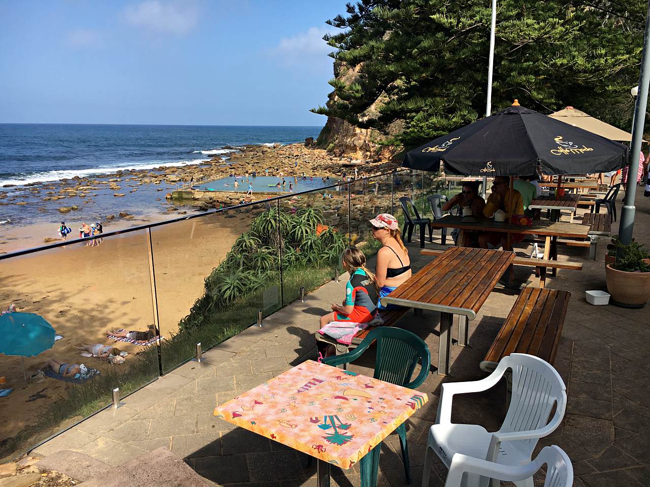 The deck at Barefoot Cafe at Macmasters Beach