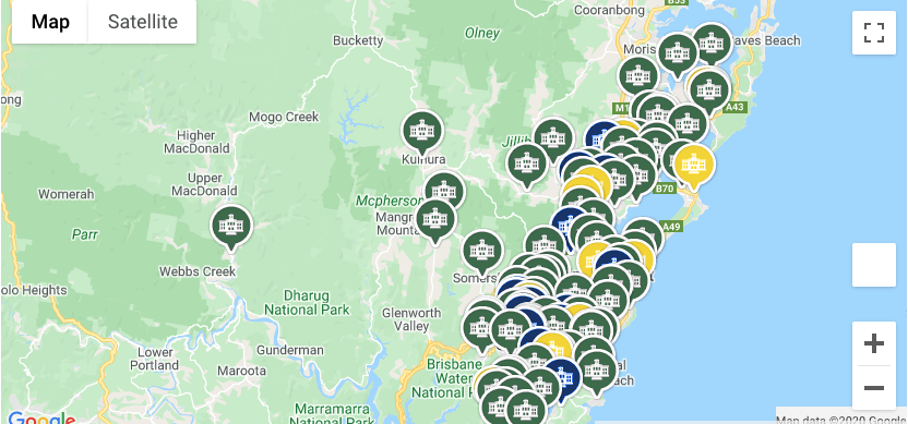 Central Coast Schools Map