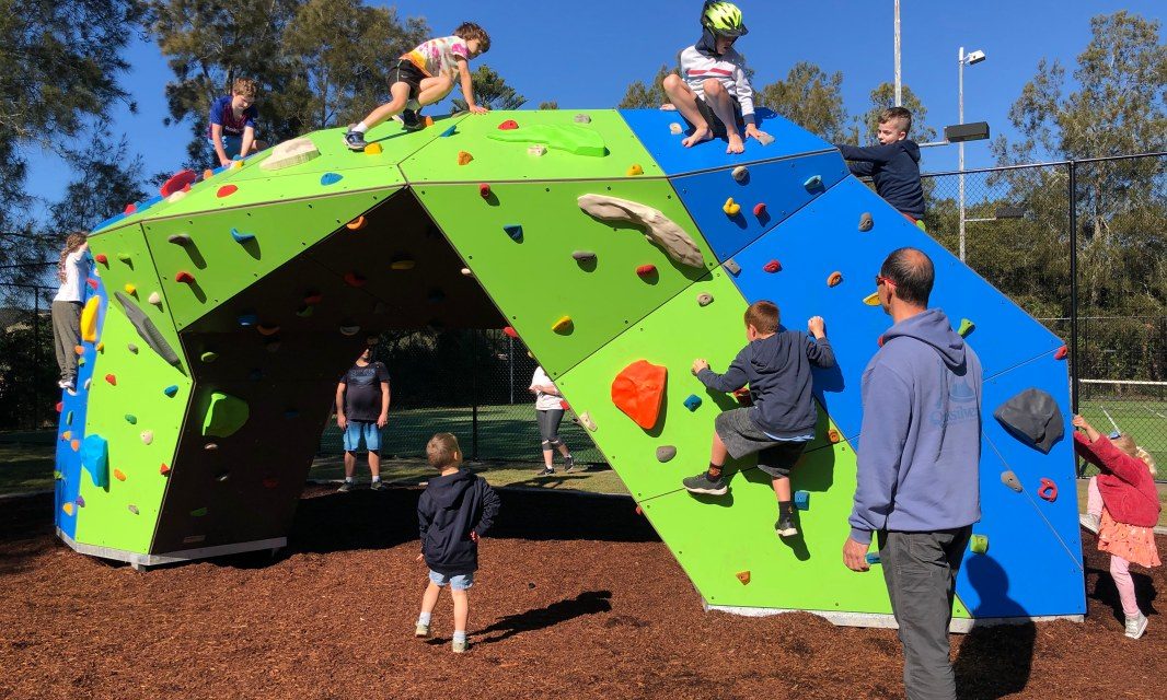 Pedal, Climb and Skate at the Pump Track and Advanced Bouldering Rock in Empire Bay