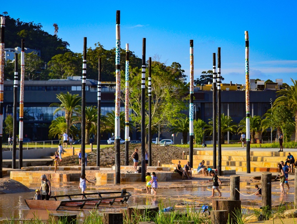 Gosford Waterfront redevelopment - new park - Playing in Puddles